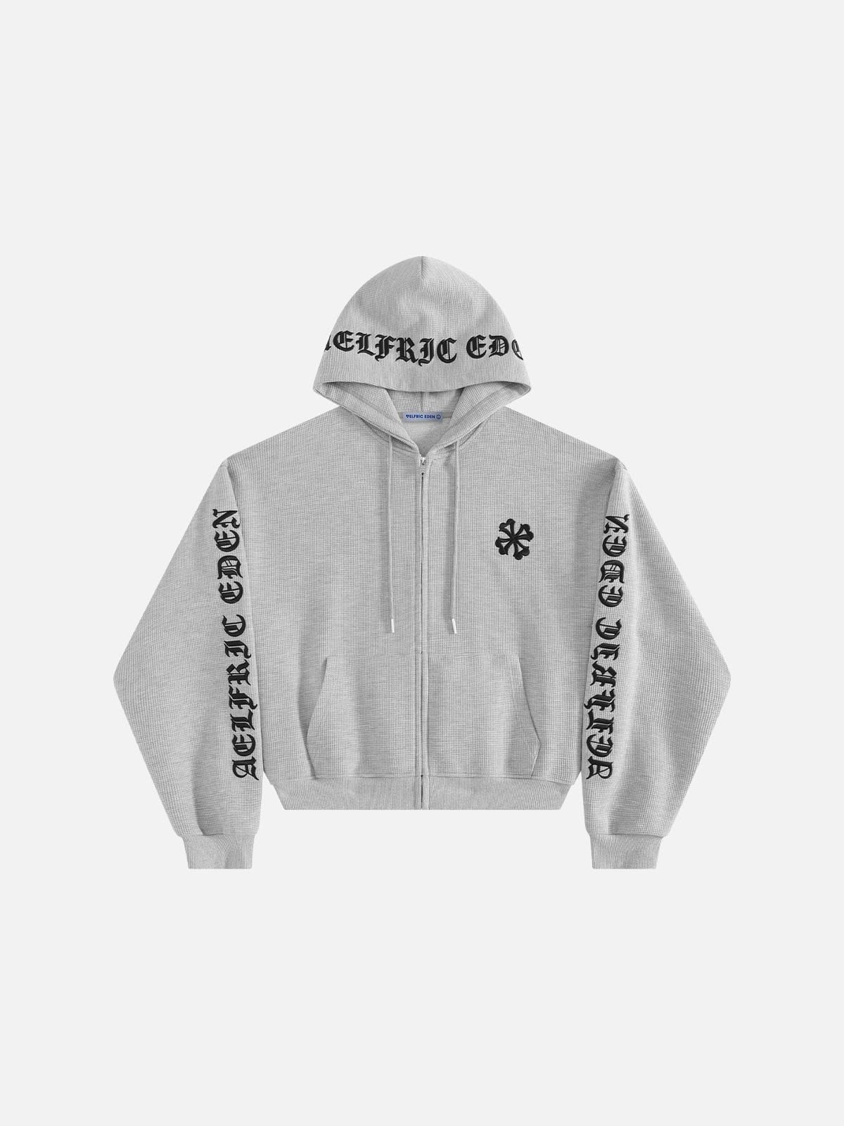 Aelfric Eden Boxy Waffle Zip Up Hoodie